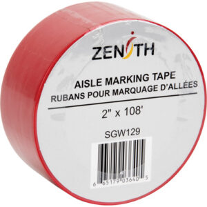 Aisle Marking Tape, 2" x 108', PVC, Red - SGW129