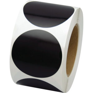 Inventory Circle Labels Blank 3 1/2"" Black (500/roll) #DAB220-L