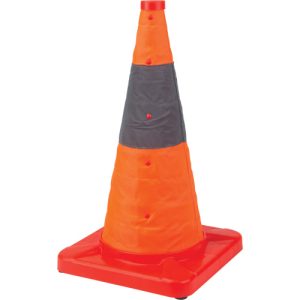 Collapsible Traffic Cone, 18" H, Orange - SHA659
