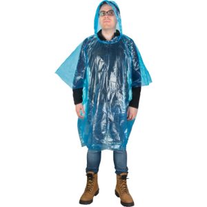 Disposable Poncho, LDPE, One Size, Blue - SHB893