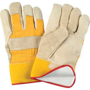 Abrasion-Resistant Winter-Lined Fitters Gloves, X-Large, Grain Cowhide Palm, Foam Fleece Inner Lining - SDL891