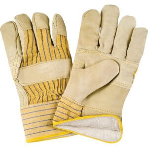 Winter-Lined Patch-Palm Fitters Gloves, 2X-Large, Grain Cowhide Palm, Cotton Fleece Inner Lining - SDL881